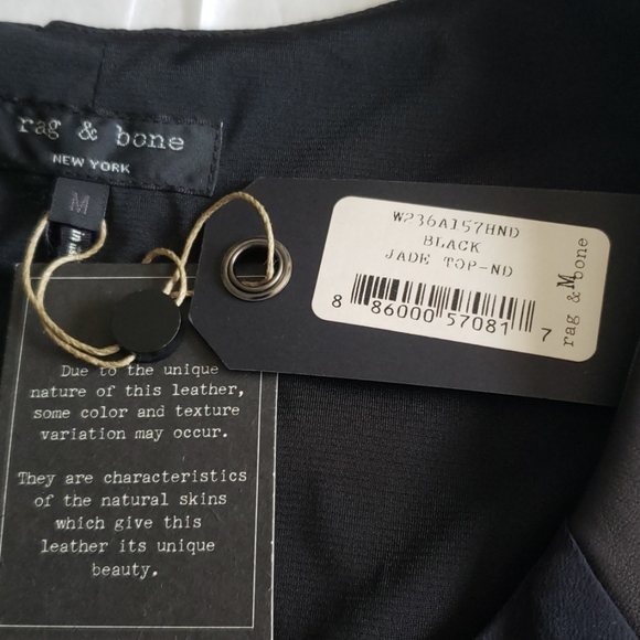 Rag & Bone Leather SILK Tank Top Tunic Black NEW - Picture 13 of 16